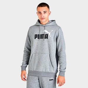 Puma Men&apos;s #Logo Hoodie in Grey/Medium Grey Size XL Cotton/Fleece - 5769633