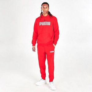 Puma Men&apos;s Logo Jogger Pants in Red/Red Size XL Cotton/Fleece - 5750243