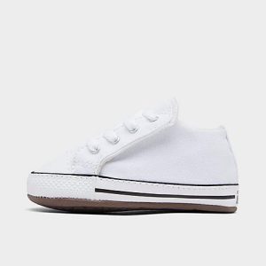 Converse Boys&apos; Infant Chuck Taylor All Star Cribster Crib Booties in White/White Size 4.0 Canvas/Lace - 2476970
