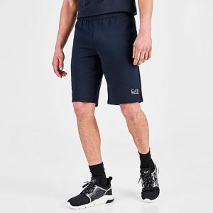 Emporio Armani Men&apos;s EA7 Small Logo Bermuda Shorts in Blue/Black Size 2XL 100% Cotton - 5840801