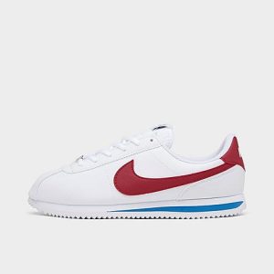 Nike Boys&apos; Big Kids&apos; Cortez Basic SL Casual Shoes in White/White Size 4.0 Leather - 2360375