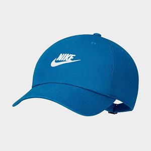 Nike Sportswear Heritage86 Futura Washed Adjustable Back Hat in Blue/Dark Marina Blue 100% Cotton/Twill - 8205894