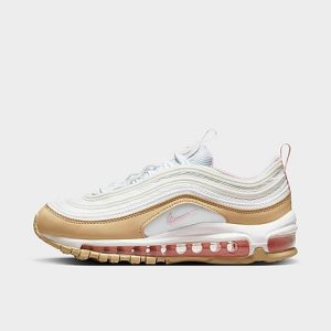 Nike Girls&apos; Big Kids&apos; Air Max 97 Casual Shoes in White/Summit White Size 5.5 - 3177078