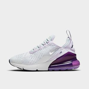 Nike Big Kids&apos; Air Max 270 Casual Shoes in White/Pure Platinum Size 6.5 - 3551622