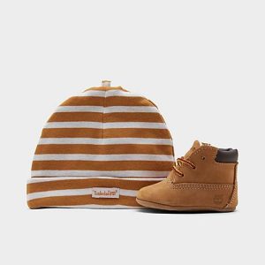 Timberland Infant Crib Booties Pack in Brown/Wheat Size 4.0 Cotton/Leather/Polyester - 2399108