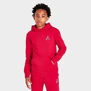 Jordan Boys&apos; Essentials Logo Hoodie in Red/Red Size Large Fleece - 5739001