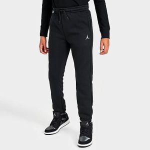 Jordan Boys&apos; Essentials Jogger Sweatpants in Black/Black Size Large Cotton/Polyester/Fleece - 5738977