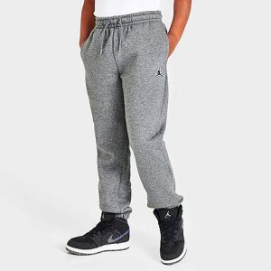 Jordan Boys&apos; Essentials Jogger Sweatpants in Grey/Carbon Heather Size XL Cotton/Polyester/Fleece - 5866685