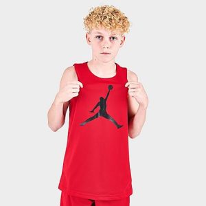 Jordan Boys&apos; Dri-FIT Reversible Tank Top in Red/Black/Gym Red Size Large 100% Polyester - 5838272