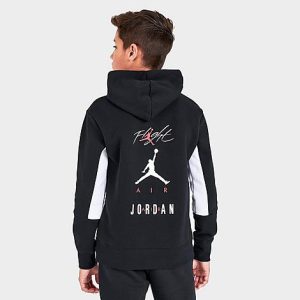 Jordan Boys&apos; Jumpman Triple Threat Hoodie in Black/Black Size XL Cotton/Polyester/Fleece - 5866681