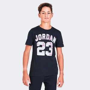 Jordan Boys&apos; DNA 23 Infill T-Shirt in Black/Pink/Black Size Medium Knit/Jersey - 5866639