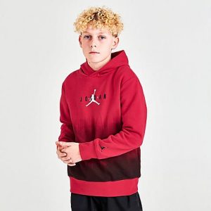 Jordan Kids&apos; Jordan Ombre Pullover Hoodie in Red/Red Size XL Fleece - 5887296