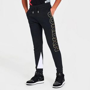 Jordan Kids&apos; Jordan Holiday Shine Fleece Jogger Pants in Black/Black Size XL Cotton/Polyester/Fleece - 5887316