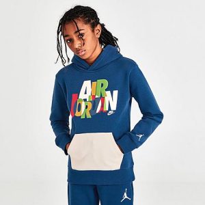 Jordan Kids&apos; Jordan Messy Room Fleece Pullover Hoodie in Blue/French Blue Size XL Cotton/Polyester/Fleece - 5887320