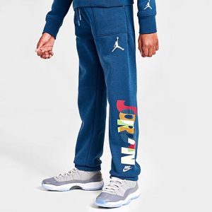 Jordan Kids&apos; Jordan Messy Room Fleece Jogger Pants in Blue/French Blue Size XL Cotton/Polyester/Fleece - 5887324