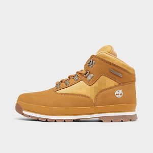 Timberland Big Kids&apos; Euro Hiker Boots in Beige/Wheat Nubuck Size 7.0 Leather/Nylon - 2572271
