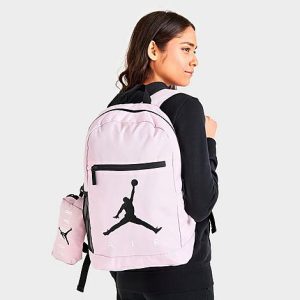 Jordan Air School Backpack And Pencil Case in Pink/Pink Polyester - 8204823