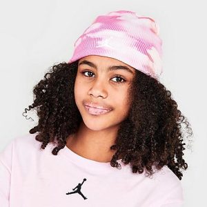 Jordan Printed Cuffed Beanie Hat in Pink/Pinksicle Size 8-20 Acrylic/Knit/Cashmere - 8205671