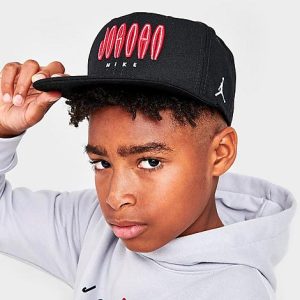 Jordan Kids&apos; Jordan MVP Snapback Hat in Black/Black Size 8-20 100% Polyester - 8205036