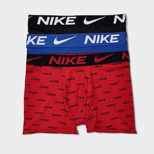 Nike Kids&apos; Dri-FIT Essential Microfiber Boxer Briefs (3-Pack) in Red/Blue/Black/University Red Size XL Polyester/Microfiber - 8204114