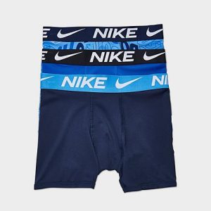 Nike Kids&apos; Dri-FIT Essential Microfiber Boxer Briefs (3-Pack) in Blue/Blue Size XL Polyester/Microfiber - 8204118