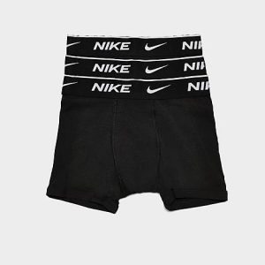 Nike Kids&apos; Everyday Boxer Briefs (3-Pack) in Black/Black Size XL Cotton - 8204126