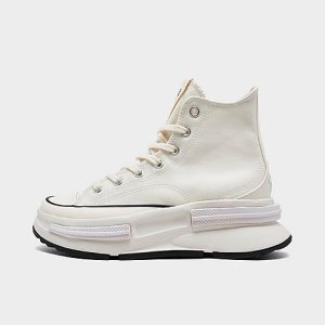 Converse Run Star Legacy Platform High Top Sneaker Boots in White/Egret Size 9.0 Leather/Canvas - 3176769