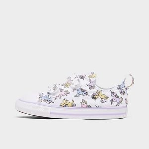 Converse Girls&apos; Toddler Chuck Taylor Low Top Casual Shoes in White/White Size 4.0 Canvas - 3174192
