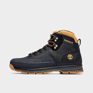 Timberland Men&apos;s Euro Hiker Jacquard Shell Toe Boots in Black/Black Jacquard Size 9.5 Polyester/Jacquard - 2578164