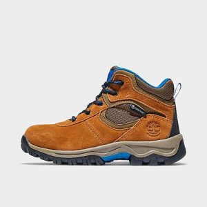 Timberland Big Kids&apos; Mt. Maddsen Mid Waterproof Hiking Boots in Brown/Medium Brown Suede Size 7.0 Leather - 3537306