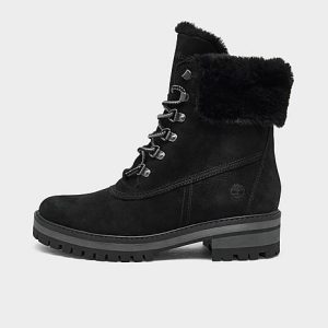 Timberland Women&apos;s Courmayeur Valley Waterproof 6 Inch Shearling Boots in Black/Black Nubuck Size 7.5 Cotton/Leather/Wool - 3052709