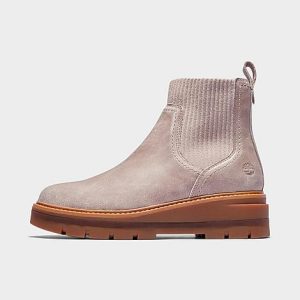 Timberland Women&apos;s Cervinia Valley Chelsea Boots in Beige/Light Taupe Full Grain Size 11.0 Plastic - 3122723