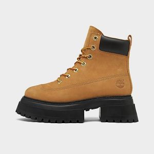 Timberland Women&apos;s Sky 6-Inch Lace Up Boots in Brown/Wheat Nubuck Size 10.0 Leather/Nylon - 3182567