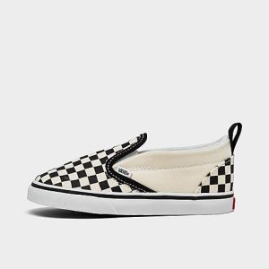 Vans Kids&apos; Toddler Classic Slip-On Casual Shoes in Black/White/Checkerboard Size 10.0 Canvas - 3151687
