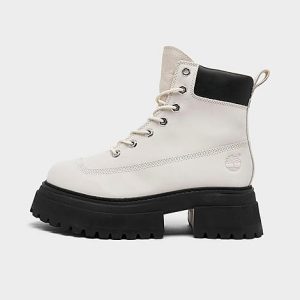 Timberland Women&apos;s Sky 6-Inch Lace Up Boots in White/White Nubuck Size 10.0 Leather/Nylon - 3182547
