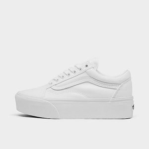 Vans Women&apos;s Old Skool Stackform Soft Suede Casual Shoes in White/True White Size 5.5 - 3501566