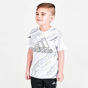 Adidas Boys&apos; Toddler Tiger Camo Print T-Shirt in White/White Size 2 T 100% Cotton/Jersey - 5768985