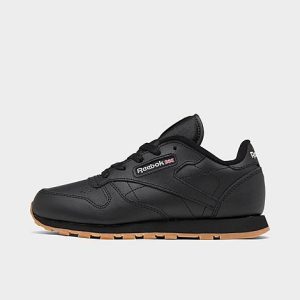 Reebok Little Kids&apos; Classic Leather Casual Shoes in Black/Black Size 13.0 - 3113365