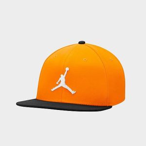 Jordan Pro Jumpman Snapback Hat in Orange/Taxi 100% Cotton/100% Polyester - 8205200