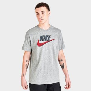 Nike Sportswear Brand Mark T-Shirt in Grey/Dark Grey Heather Size XS 100% Cotton/Polyester/Jersey - 5725154