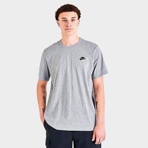 Nike Sportswear Club T-Shirt in Grey/Dark Grey Heather Size XLT 100% Cotton - 5725748