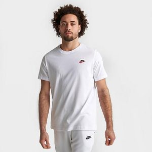 Nike Sportswear Club T-Shirt in White/White Size XS 100% Cotton - 5609266