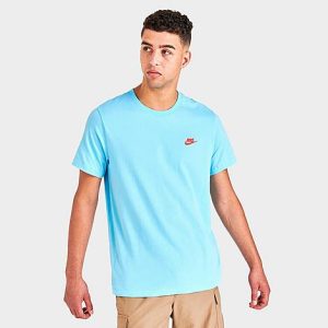 Nike Sportswear Club T-Shirt in Blue/Blue Chill Size 2XL 100% Cotton - 5821370