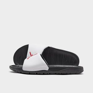 Jordan Break Slide Sandals in Black/White/Black Size 14.0 Leather - 3073767