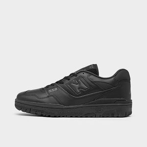 New Balance Men&apos;s 550 Casual Shoes in Black/Black Size 11.0 Leather - 3155438