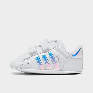Adidas Girls&apos; Infant Originals Superstar Crib Shoes in White/White Size 4.0 Leather - 2510907
