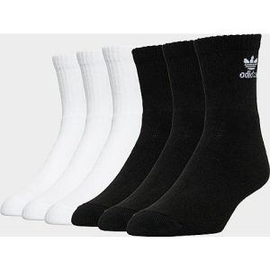 Adidas Originals Trefoil Casual Cushioned Crew Socks (6-Pack) in Black/White/Black Size Large Cotton/Nylon/Polyester - 8095133