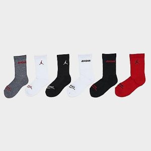 Jordan Little Kids&apos; Legend Crew Socks (6-Pack) Size 7-9 Cotton - 8099639