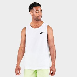 Nike Men&apos;s Sportswear Futura Tank Top in White/White Size 2XL 100% Cotton - 5706141