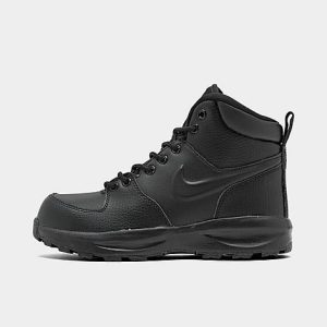 Nike Big Kids&apos; Manoa Leather Boots in Black/Black Size 7.0 Leather/Suede - 2493198